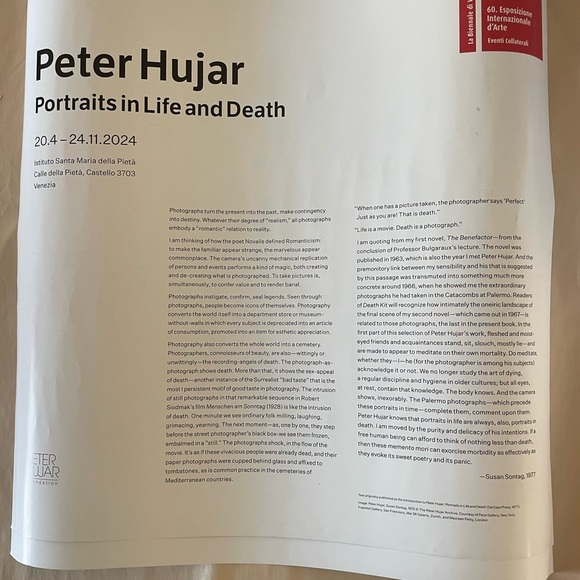 Poster of Susan Sontag from Peter Hujar exhibition Venice Biennale 2024 - Picture 2 of 2